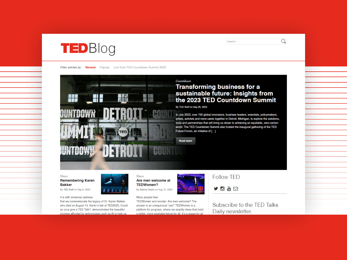 TED editorial archive example